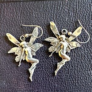 From Uk Silver Fairy Dangle Earrings